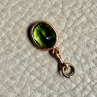 Vintage Scandi 18k gold Faceted Green Peridot Pendant