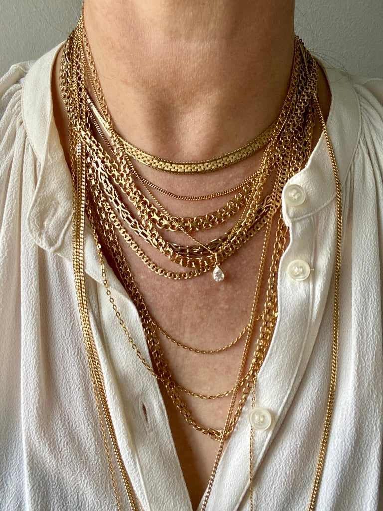 Rare and Exceptional! 14k Danish Gold link necklace - 18.5 inch length