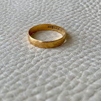 1958 Swedish vintage 18k gold ring - botanical etching- size 8