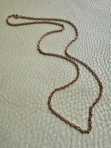 1926 Gothenburg, Vintage 18k Gold Biker Link Chain Necklace - 24 inch length