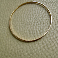 Skinny 18k Gold Vintage Oval Bangle - 8.5 inch interior circumference