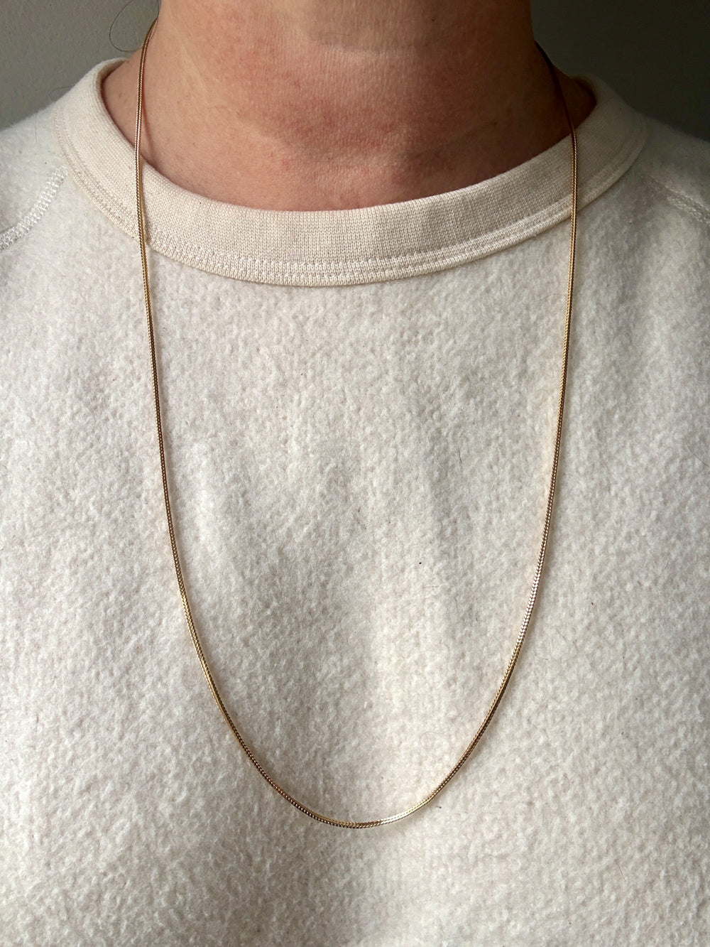 Vintage Balestra Long Length Square Foxtail link necklace in 18k gold, 27.6 inch length