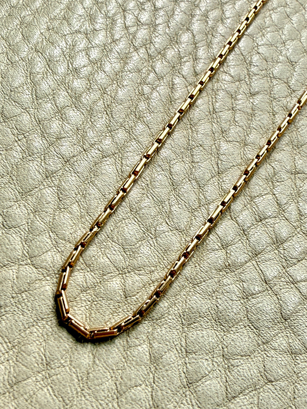 Skinny Antique Double Fetter Watch Chain Necklace 18k Gold – 17.5 Inch Length