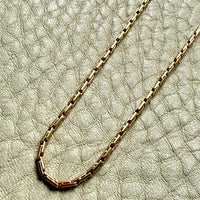 Skinny Antique Double Fetter Watch Chain Necklace 18k Gold – 17.5 Inch Length