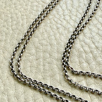 Antique Double Rolo Link Necklace with Barrel Clasp - 18.8 inch length