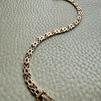 Slinky 18k Gold Vintage Bernhard Hertz Wishbone Link Bracelet - 7.5 inch length