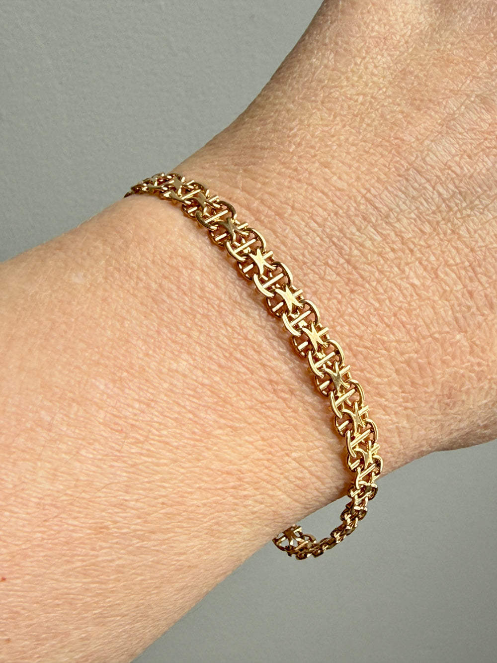1964 Star link with bars - Bracelet in 18k gold - 7.5 inch length