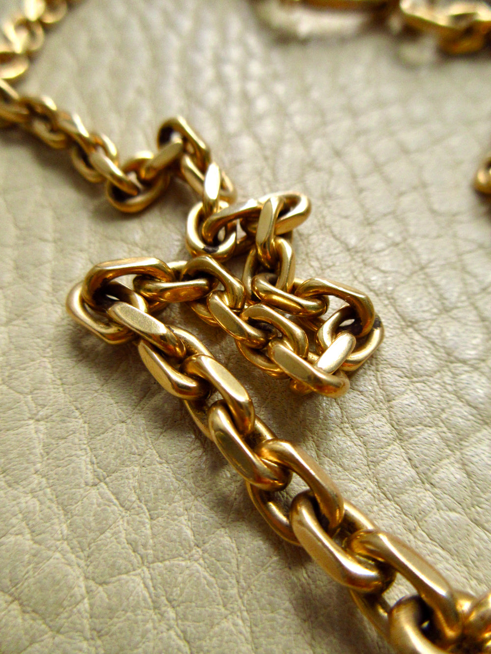 Vintage Swedish 18k Gold Biker Link Watch Chain Necklace – 20.9 Inch Length