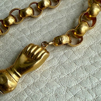 1834 Antique Long Length Rolo Link Necklace 22k Gold - 54.3 inch length