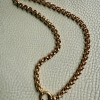 Chubby! 18k Gold Rolo Link Necklace with Large Bolt Clasp - 17.8 inch length