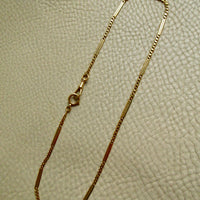 Antique Scandinavian 18k Gold Curb & Bar Link Watch Chain Necklace – 18.25 Inch Length
