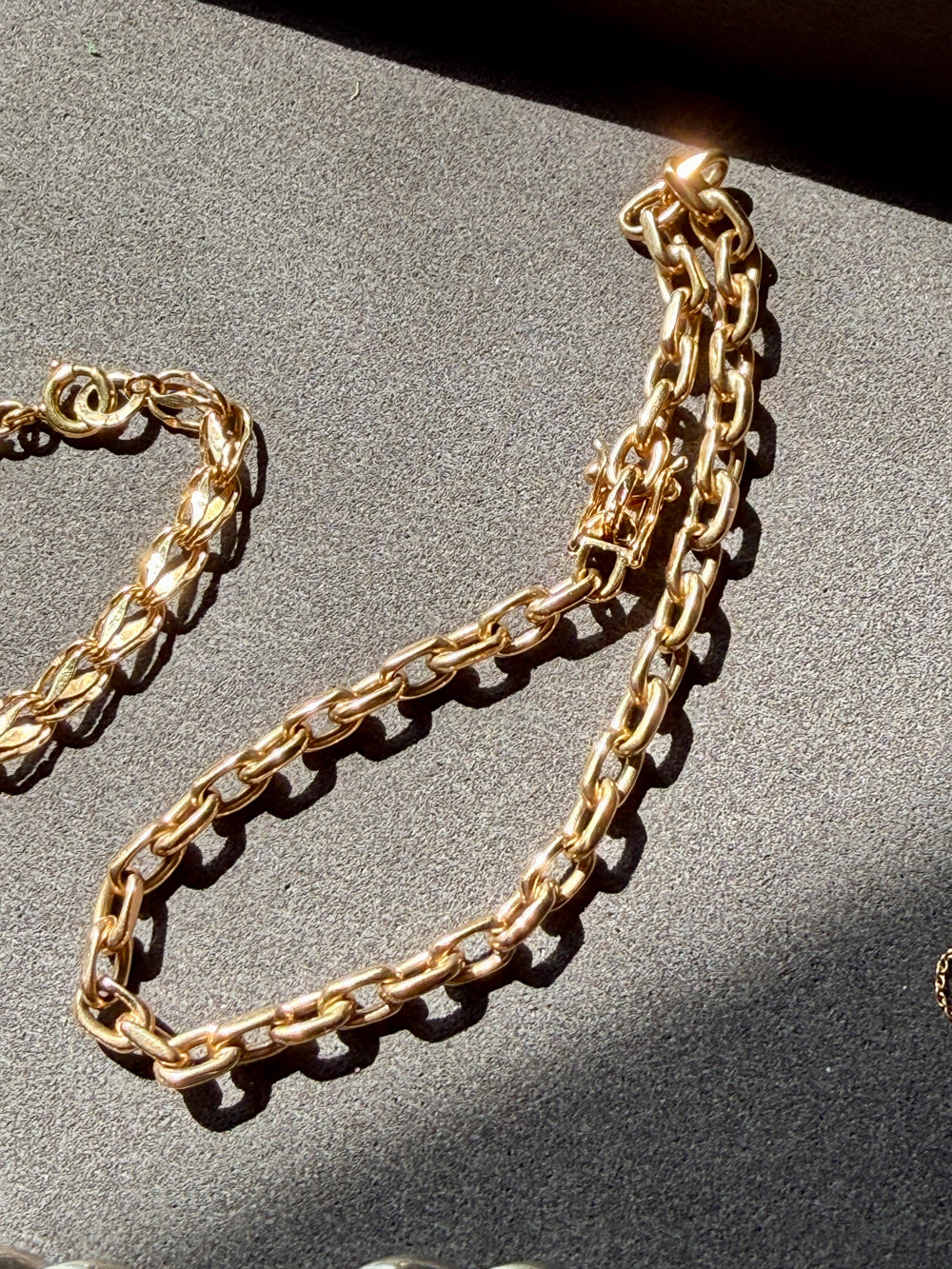 1960s era Vintage Danish 14k Gold Biker Chain Bracelet – 7.75 Inch Length