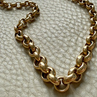 Vintage Chubby Graduated Rolo Link Necklace 18k Gold – 18.25 Inch Length