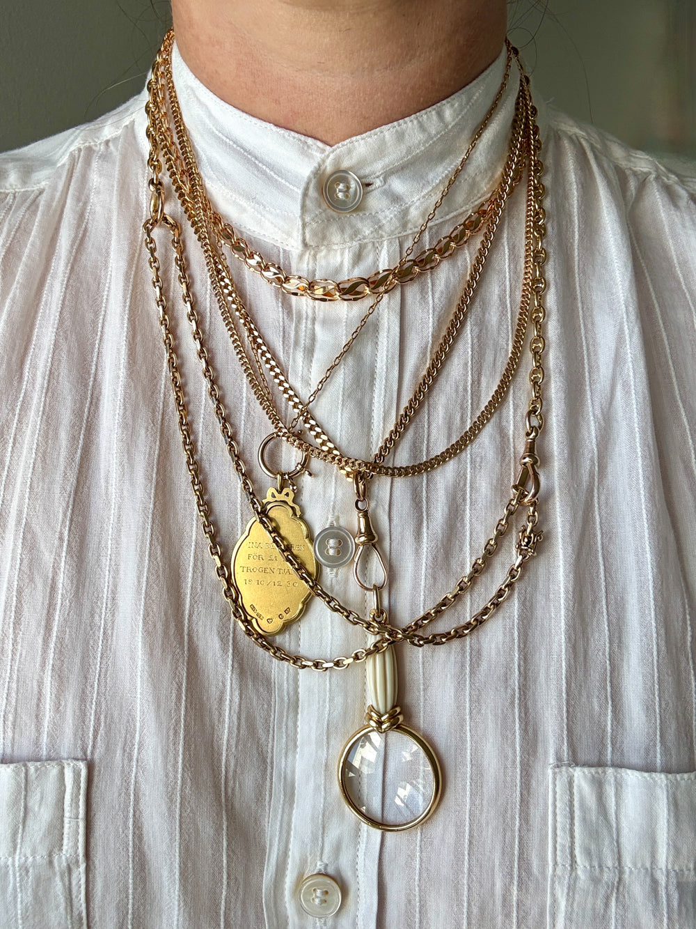 Mariner Link 18k Gold Watch Chain Necklace - 15.5 inch length