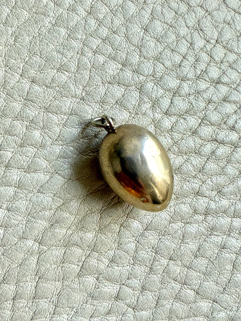 Victorian era Antique Egg Pendant in 10k Gold with Paste Stones