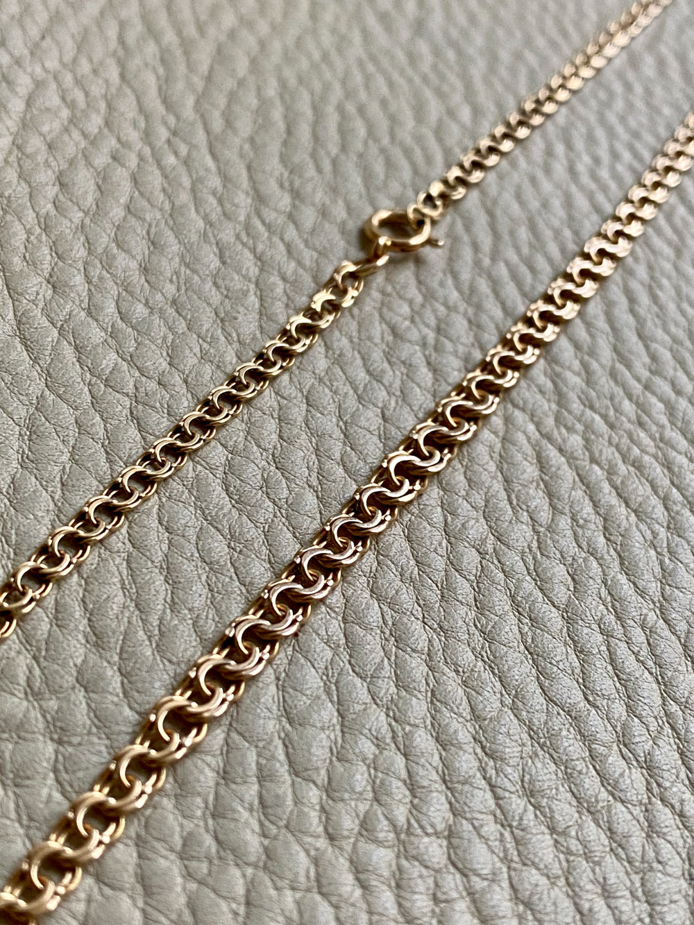 Vintage Swedish Double-link necklace - Solid 18k gold - 18 inch length