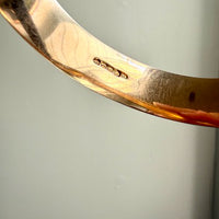 BEAUTIFUL! 1966 Finnish Vintage Round Wide Hinged Bangle 14k Gold- 7.3 inch interior circumference