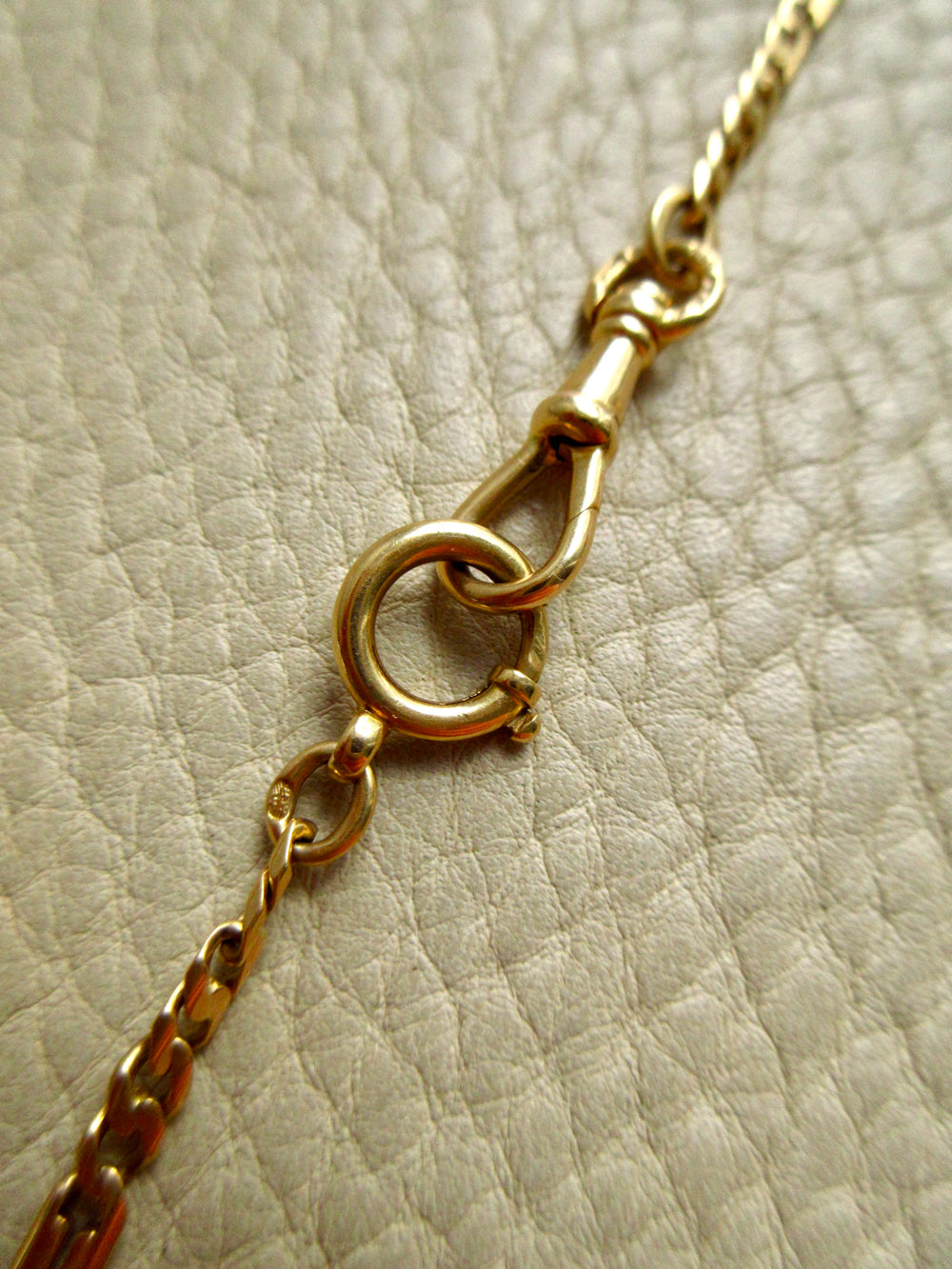 Antique Scandinavian 18k Gold Curb & Bar Link Watch Chain Necklace – 18.25 Inch Length