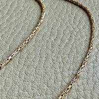 Antique Byzantine Link Necklace in 14k gold - Excellent 35.75” long length!