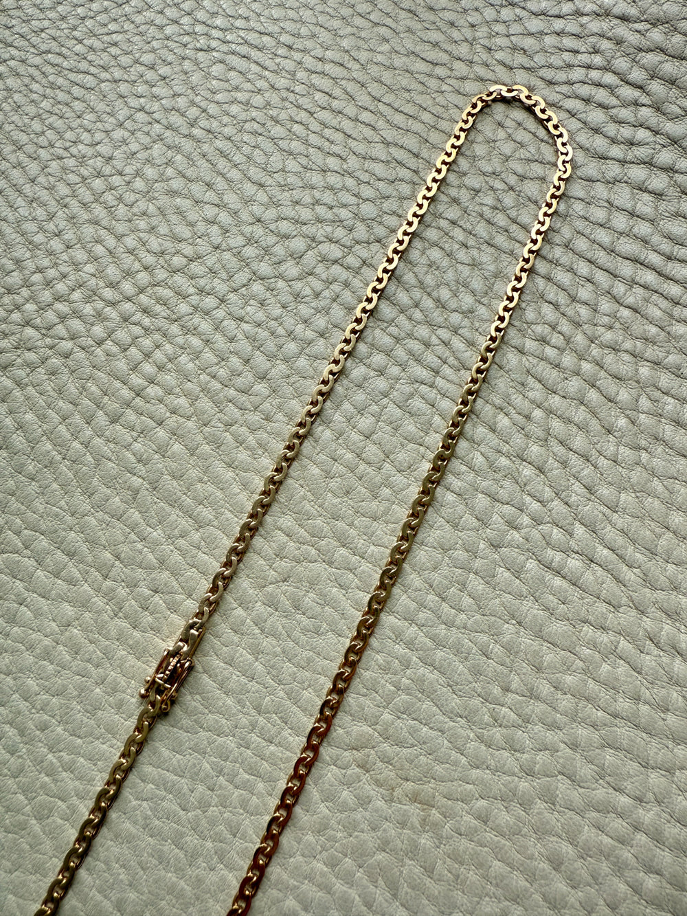 Long 18k Gold Vintage Virola Link Necklace - 21.8 inch length