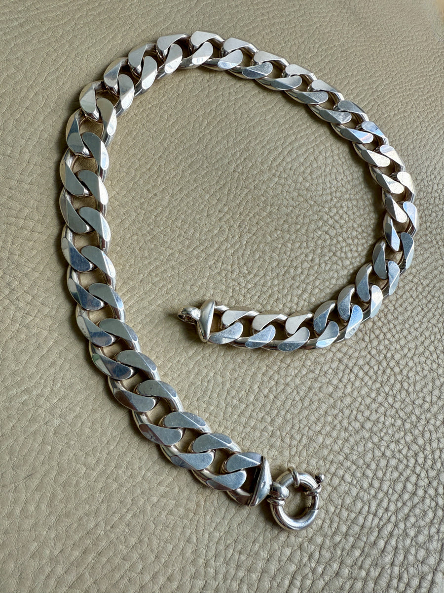 CHUNKY!! Sterling Silver Curb Chain Necklace - 20 inch length