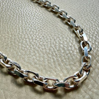CHUNKY Vintage Sterling Silver Biker Chain Necklace - 19.5 inch length