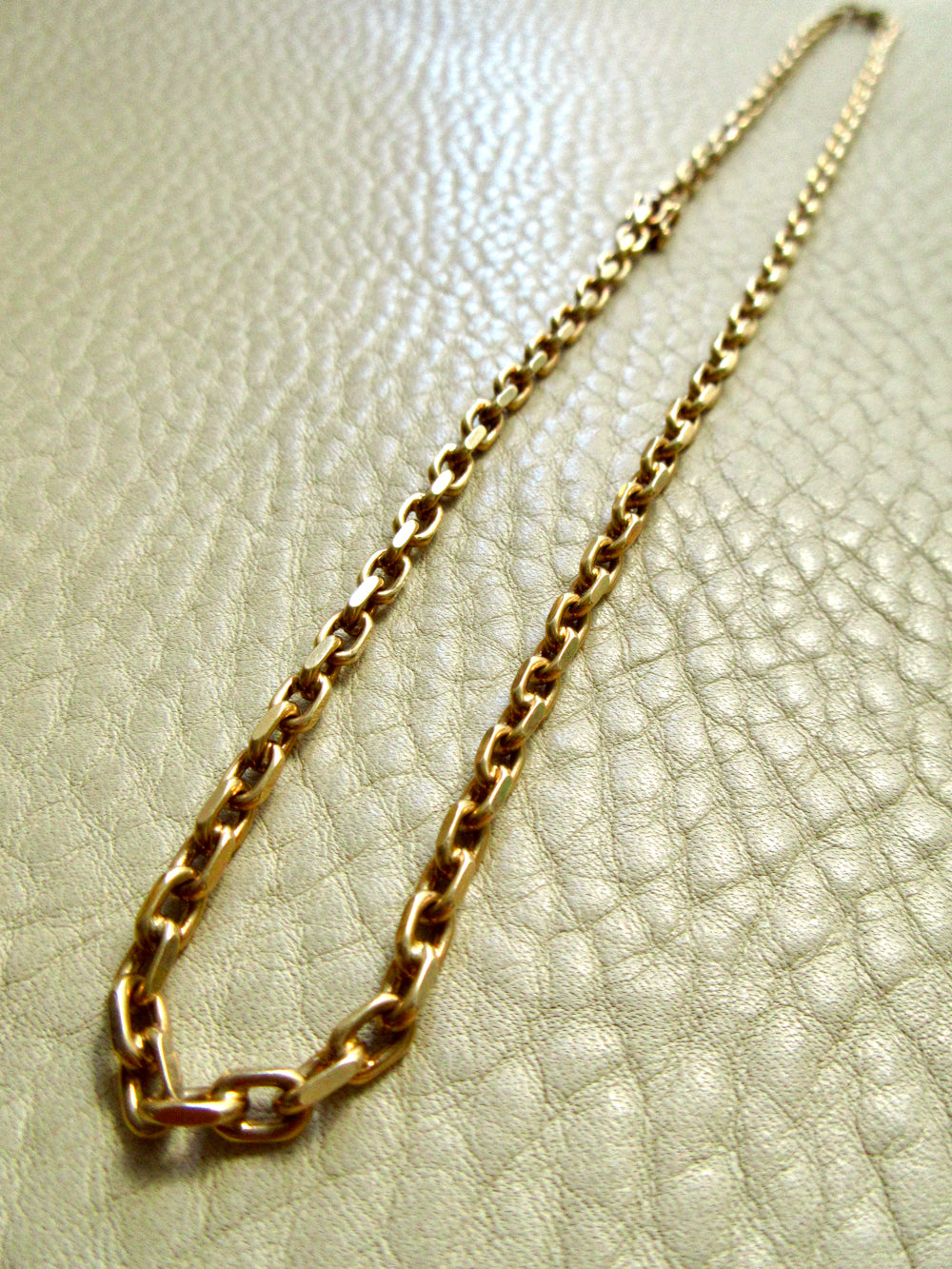Chunky Vintage Danish 14k Gold Biker Link Chain Necklace – 17.7 Inch Length