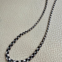 Silver Rolo Link Necklace Graduated Width - 16.8 inch length