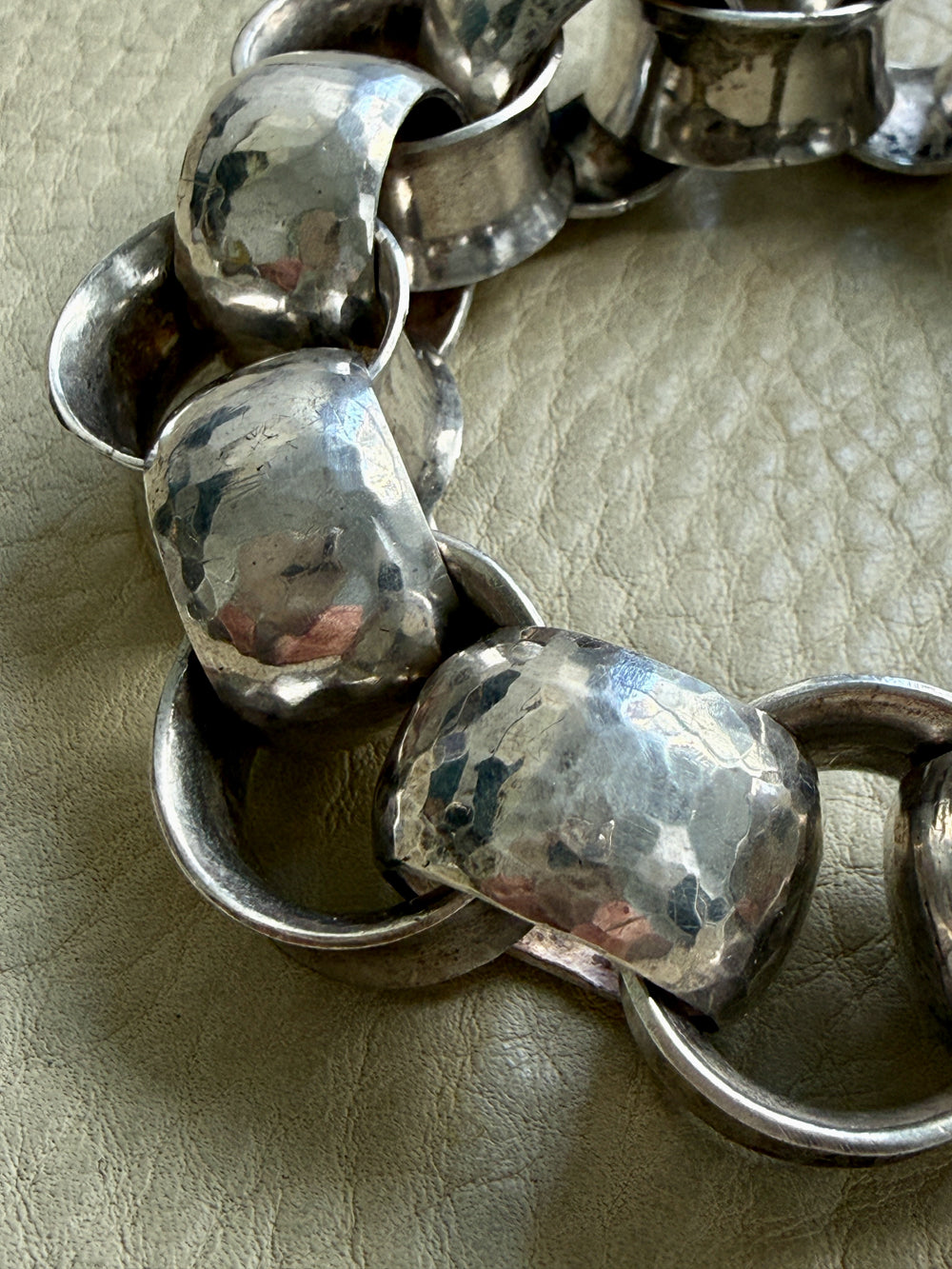 WOW Chunky! 1971 Vintage Swedish Sterling Silver Rolo Link Bracelet 107g – 6.5 inch interior circumference