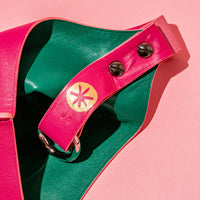 Wedge handbag - French lamb leather in Fuchsia pink - Luxury edition *06