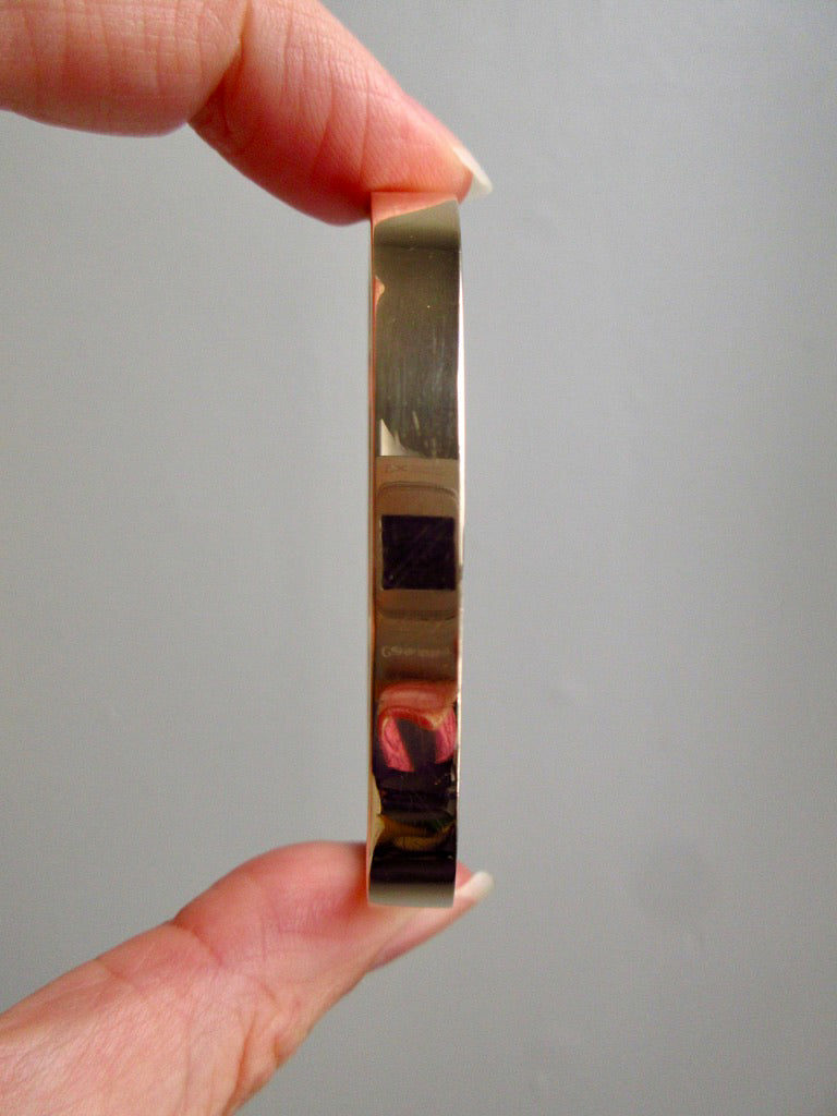 1960s era Vintage Danish 14k Gold Hinged Bangle Bracelet – 7 inch Interior Circumference