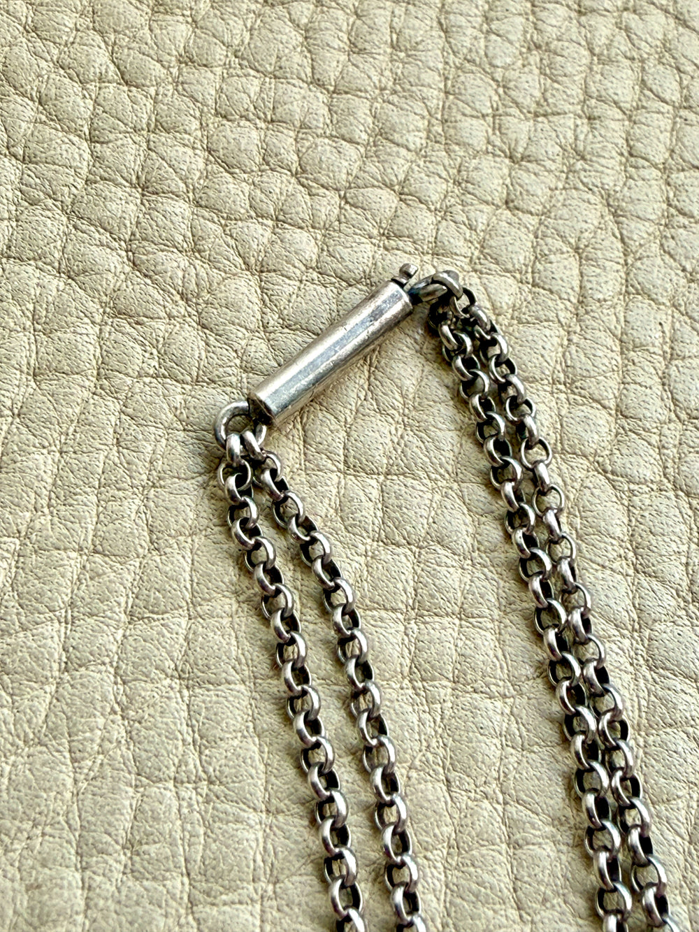 Antique Double Rolo Link Necklace with Barrel Clasp - 18.8 inch length