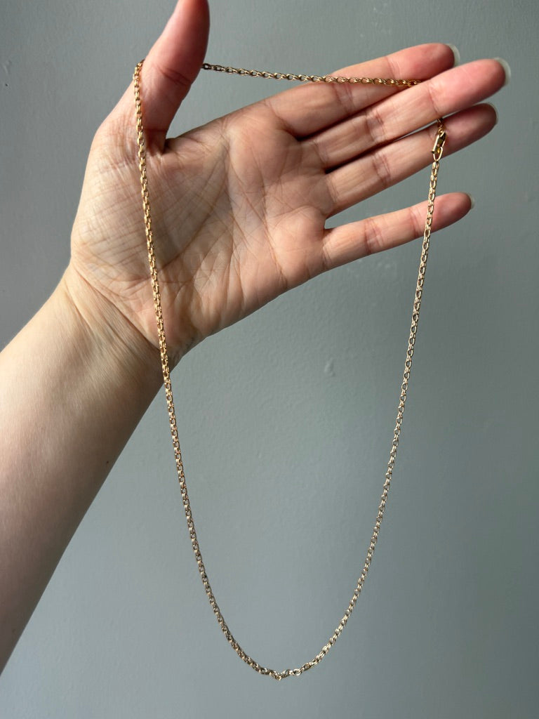 Foxtail Link Chain Necklace in 18k Solid Gold - 25.75 inch length