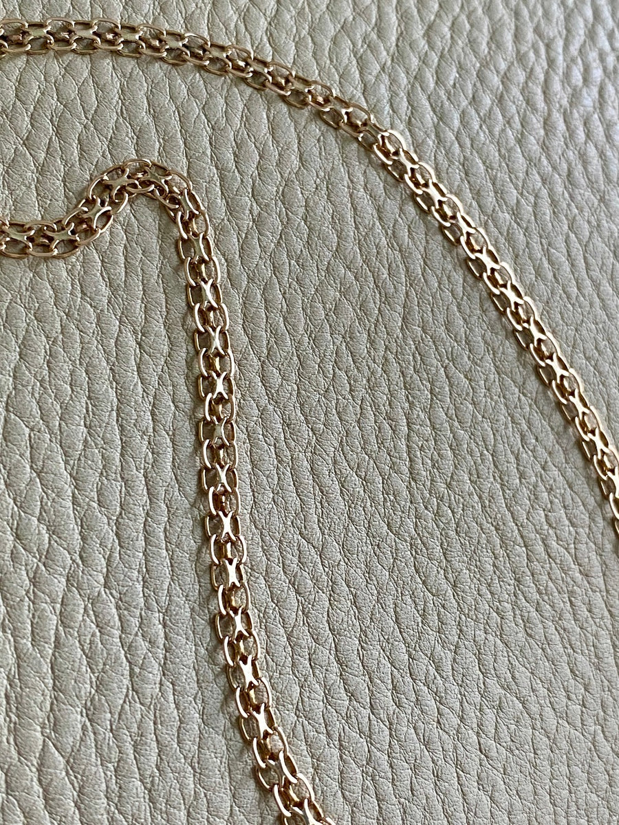 Swedish gold necklace - Graduated star link in solid 14k gold - 18.5 inch length