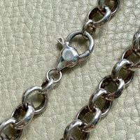 Chunky Chubby Sterling Silver Vintage Rolo Link Necklace – 18 Inch Length