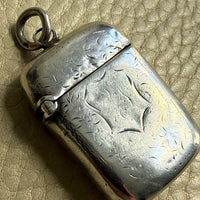 European Antique Silver Pendant - Match / Vesta Case - 3.5 inch length