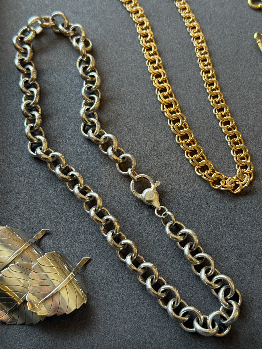 Chunky Chubby Sterling Silver Vintage Rolo Link Necklace – 18 Inch Length