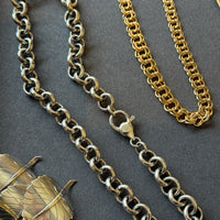 Chunky Chubby Sterling Silver Vintage Rolo Link Necklace – 18 Inch Length