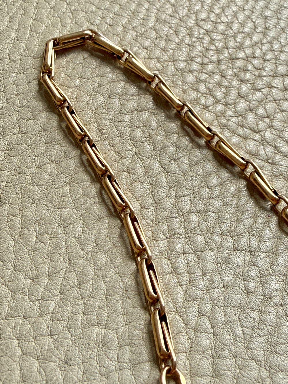1917 Antique Swedish Double Fetter Watch Chain Necklace in 18k Gold - 17.6 inch length