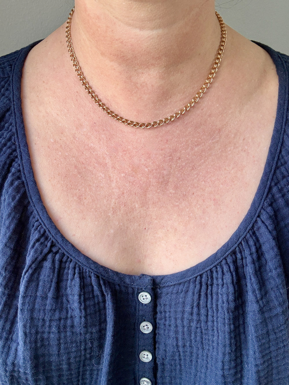 Vintage Swedish 18k Gold Spiral Link Chain Necklace – 17.25 Inch Length