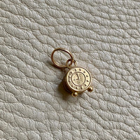 18k Gold Vintage Charm or Pendant - Alarm clock