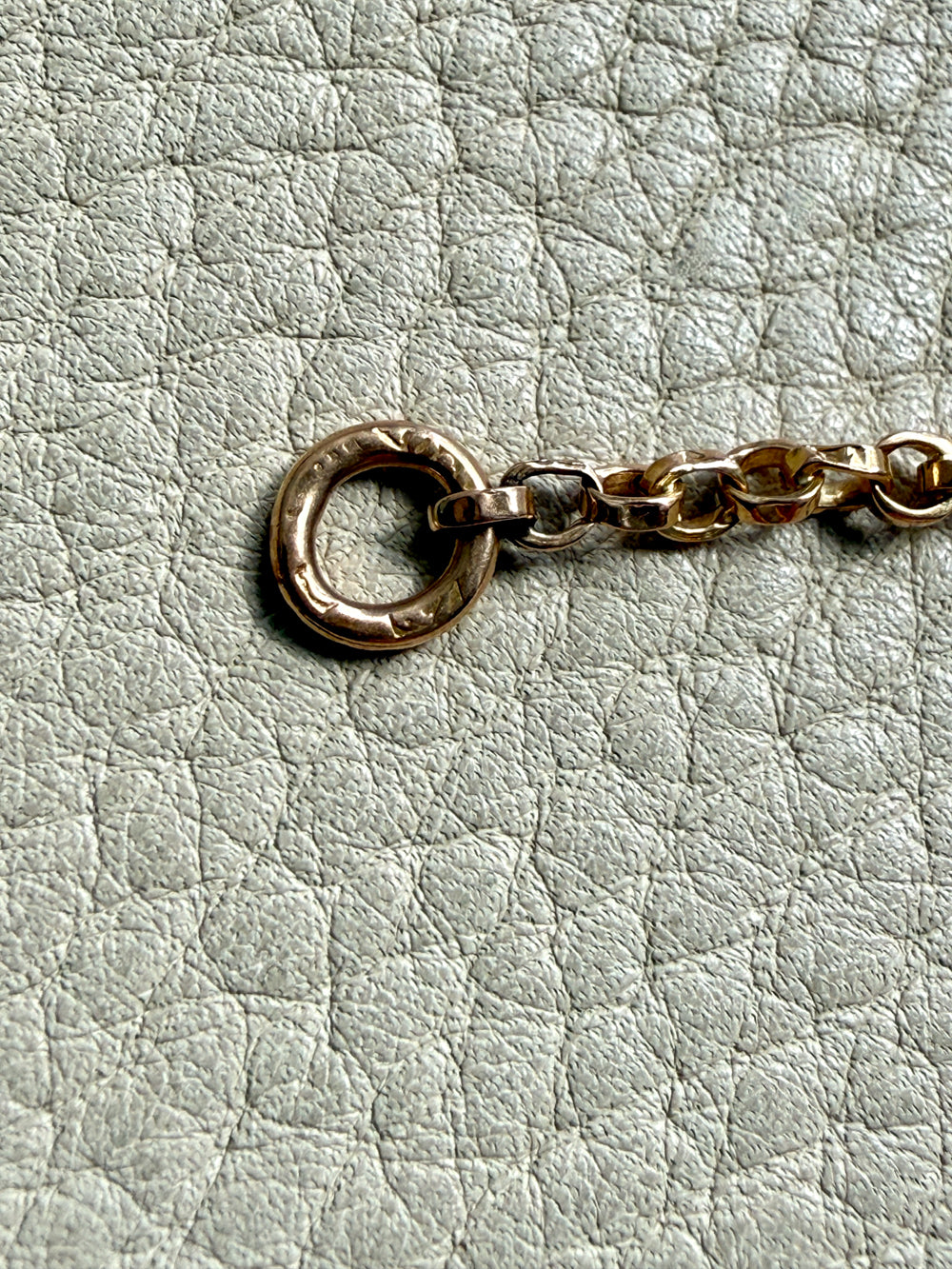 Antique Rolo Link Watch Chain - bracelet or necklace extender in 18k gold - 12 inch length