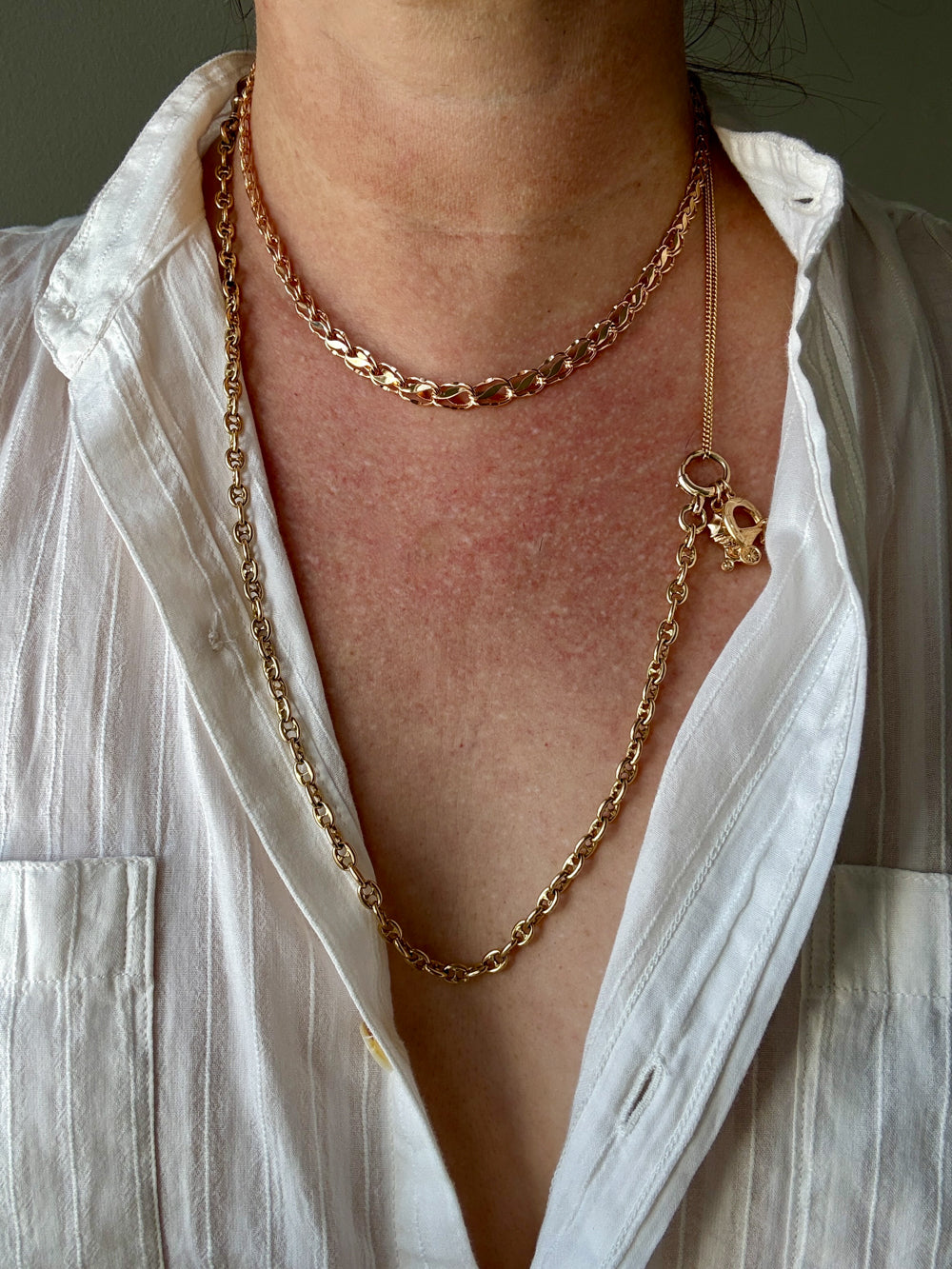 Mariner Link 18k Gold Watch Chain Necklace - 15.5 inch length