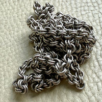 Loooong Vintage Double Rolo Link Necklace in Silver – 41 Inch Length