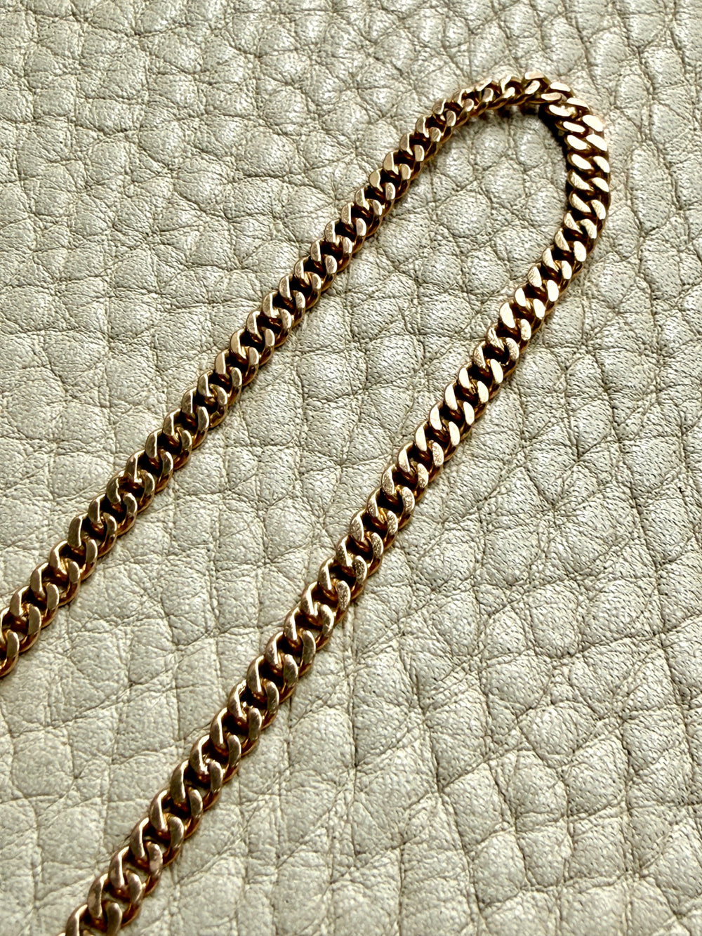 1943 Swedish Vintage Gold Curb Link Watch Chain Necklace 18k Gold – 16 Inch Length