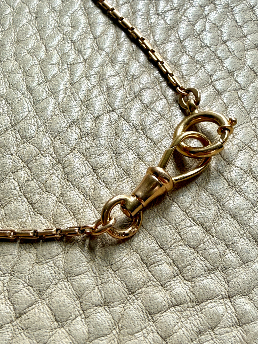 Skinny Antique Double Fetter Watch Chain Necklace 18k Gold – 17.5 Inch Length