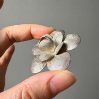 1950s Sterling Silver Filigree Flower Brooch - 1.8 inch diameter