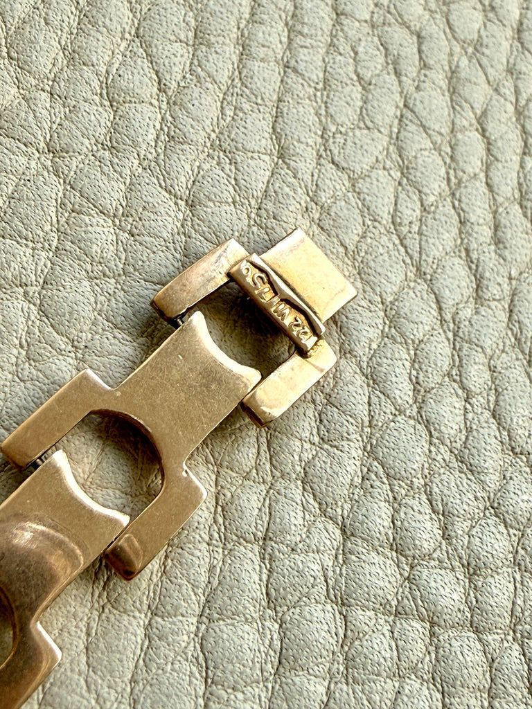 1960s Vintage Italian Dimensional Link Bracelet 18k Gold – 7.25 Inch Length