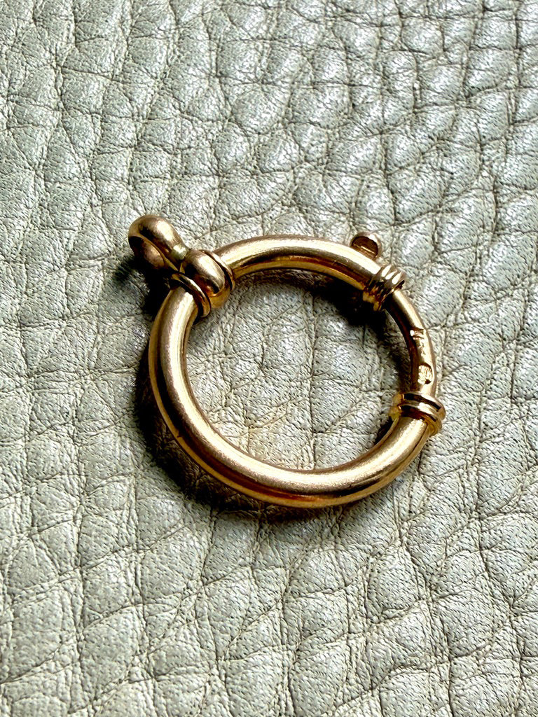 Antique Oversized Watch Chain Bolt Clasp in 18k Gold