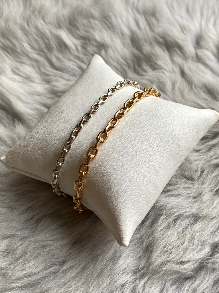 Bent Larsen 14k White Gold Biker Link bracelet - 7.8 inch length